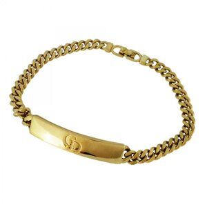 Dior Bracelet CD Logo Plate Gold Plated